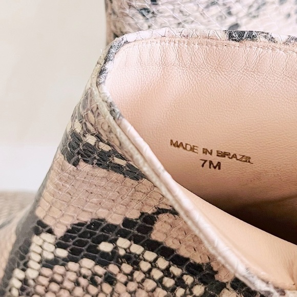 [kate spade] Raelyn Pale Vellum Snake Print Leather Kitten Heel Ankle Boot - Picture 9 of 12